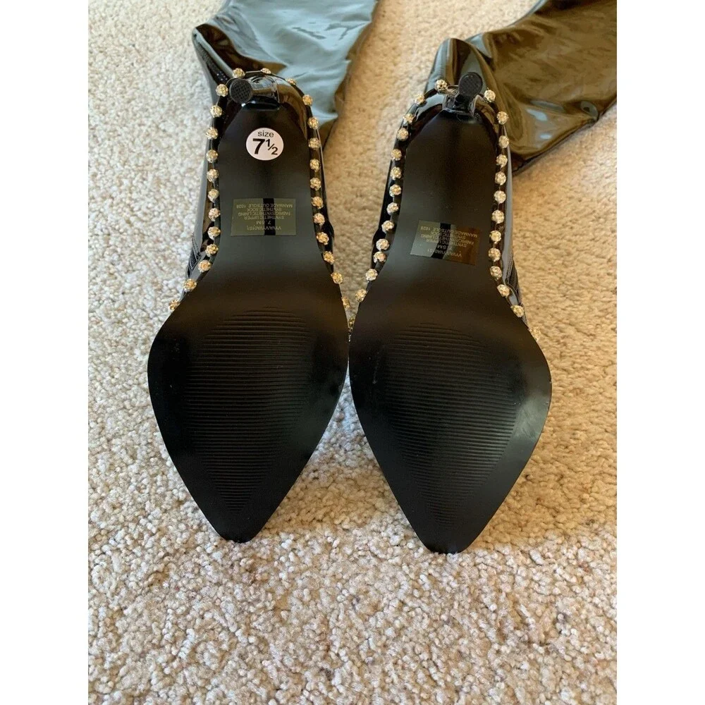 Steve Madden Black Patent Over-the-Knee Stiletto Boots